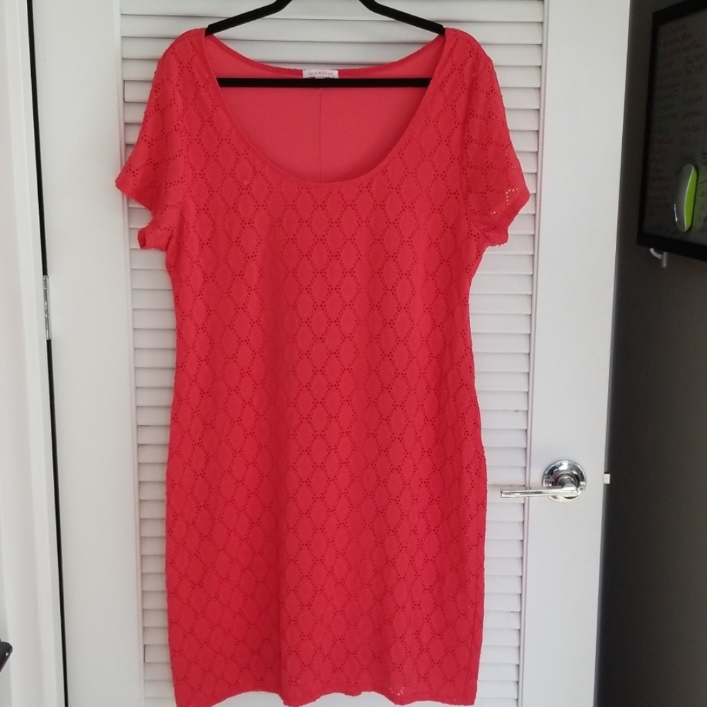 Isaac Mizrahi Lasercut Coral Dress